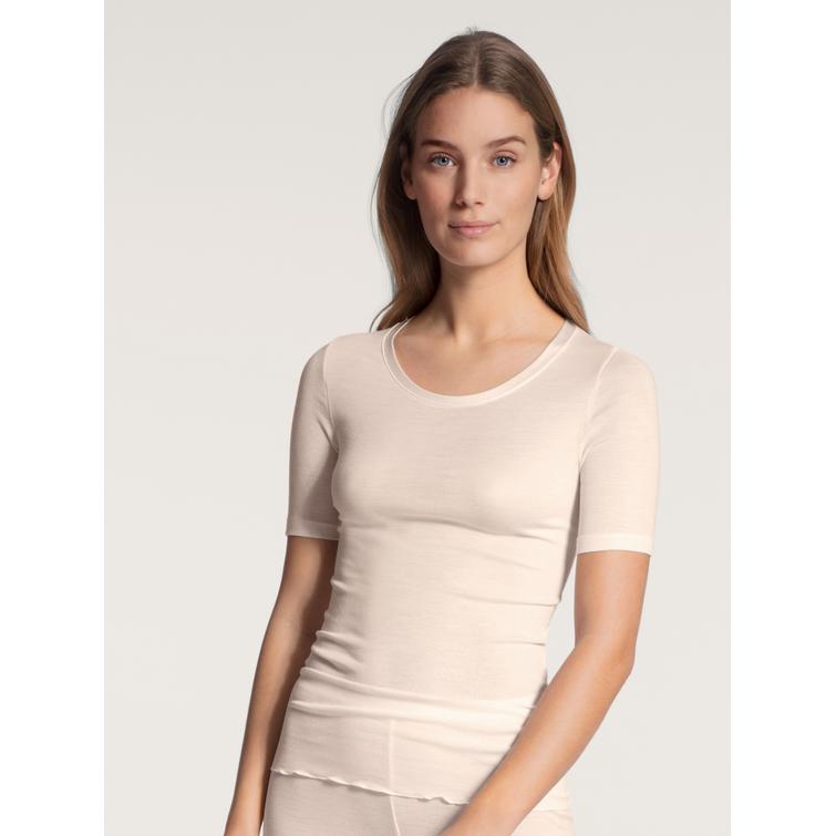 Calida True Confidence t-shirt i ullsilke Light Ivory