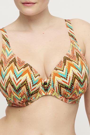PrimaDonna Swim TUBOU half padded plunge bikini top Ikat Summer