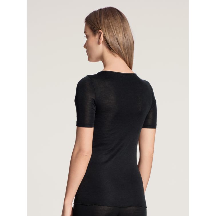 Calida True Confidence t-shirt i ullsilke Svart