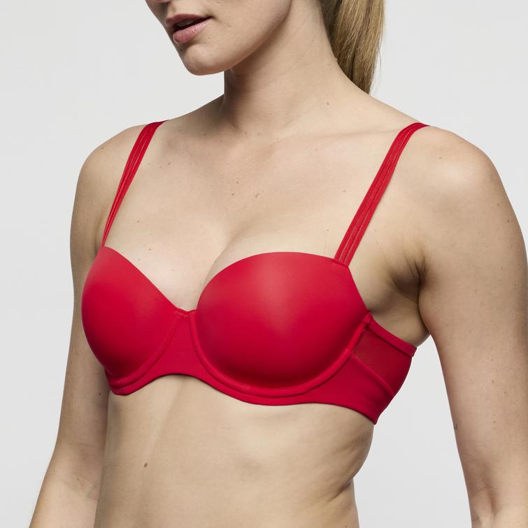 Marie Jo LOUIE padded balcony bra True Red