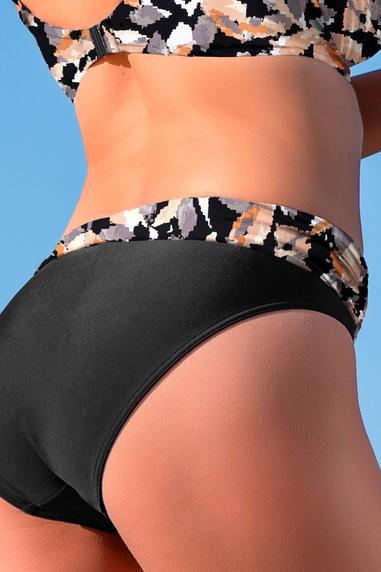 Wiki Barbados bikini brief with foldable waist Brown/Black