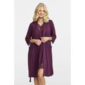Damella dressing gown with lace Plum