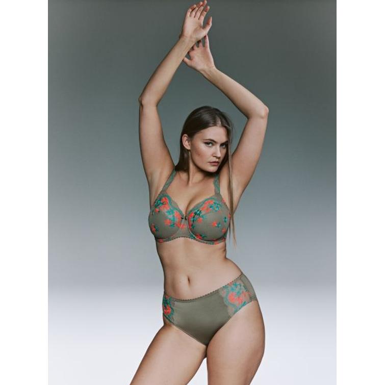 CALA LUNA botanique full cup bra, green