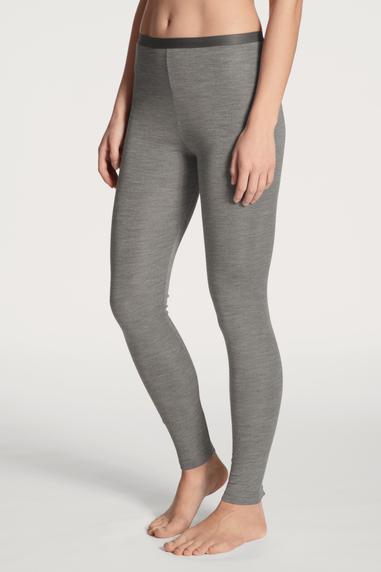 Calida True Confidence leggings i ullsilke Platin Melé