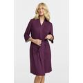 Damella dressing gown with lace Plum
