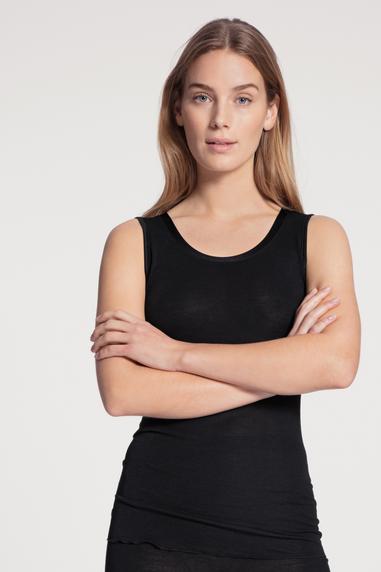 Calida True Confidence topp i ullsilke Svart