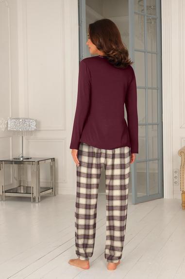 Lady Avenue flannel pyjamas Plum