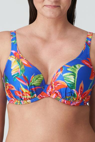 PrimaDonna Swim LATAKIA half padded plunge bikini top Tropical Rainforest