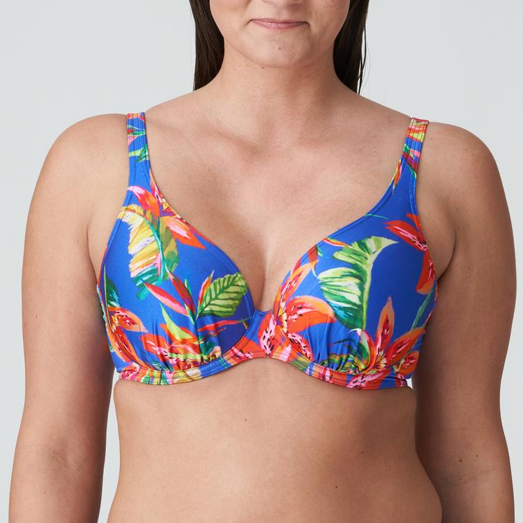 PrimaDonna Swim LATAKIA halvvadderad bikini-bh i plunge-modell Tropical Rainforest