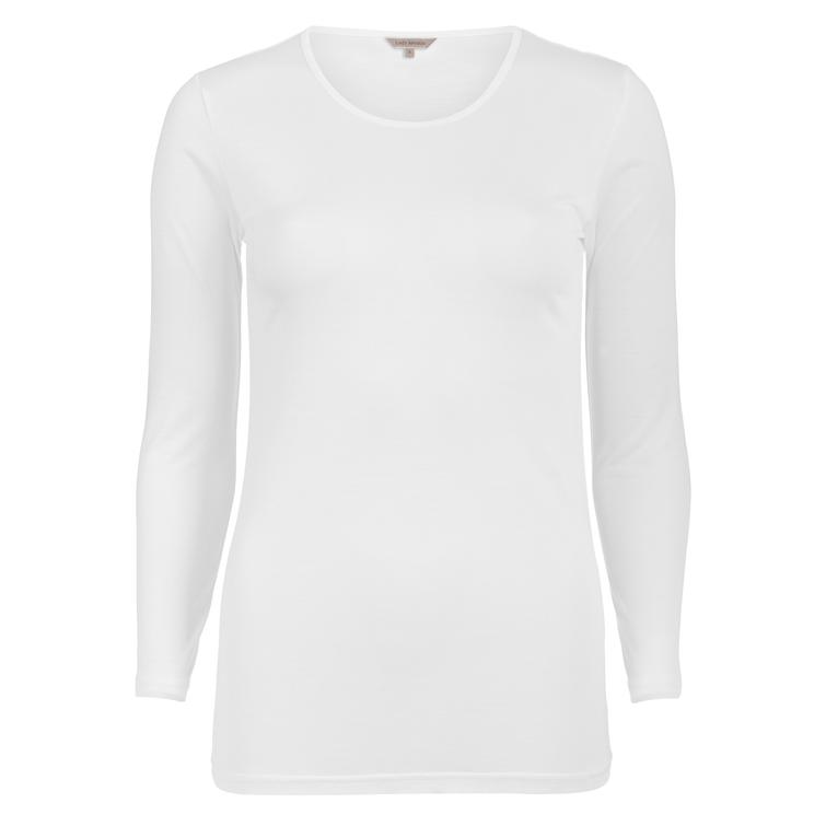 Lady Avenue Pure Silk футболка с длинным рукавом Естественно-белый