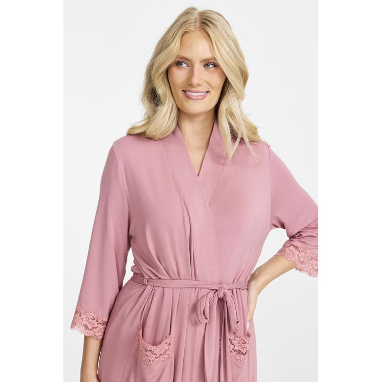 Damella aamutakki pitsisomisteilla Rosewood