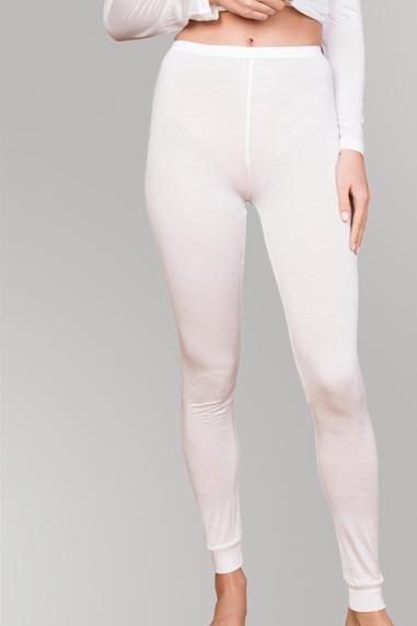 Lady Avenue Pure Silk leggings Luonnonvalkoinen