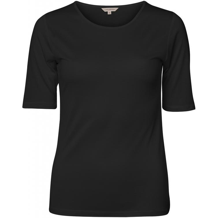 Lady Avenue Pure Silk t-paita Musta