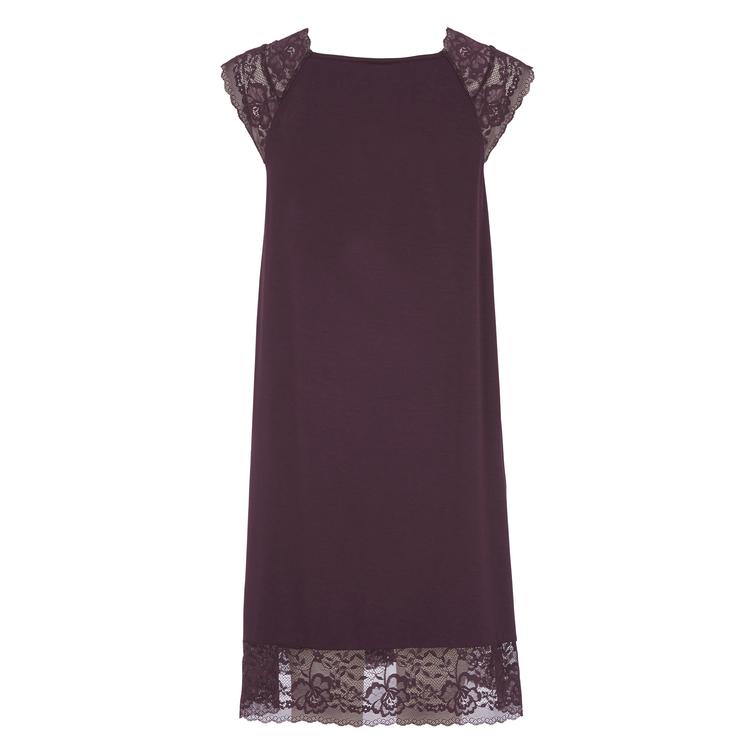 Damella nightdress with lace Plum