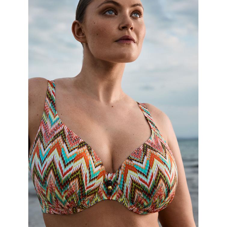 PrimaDonna Swim TUBOU half padded plunge bikini top Ikat Summer