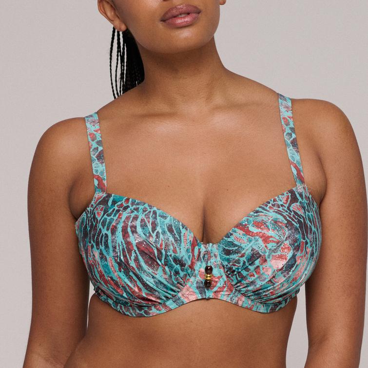 RIYAD padded balcony bikini top Turquoise Seas