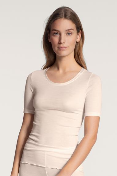 Calida True Confidence t-shirt i ullsilke Light Ivory