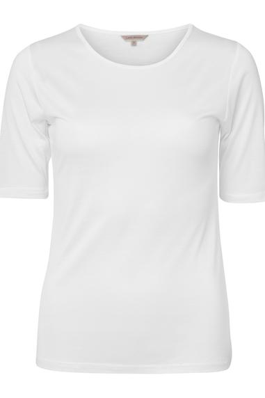 Lady Avenue Pure Silk t-paita Luonnonvalkoinen