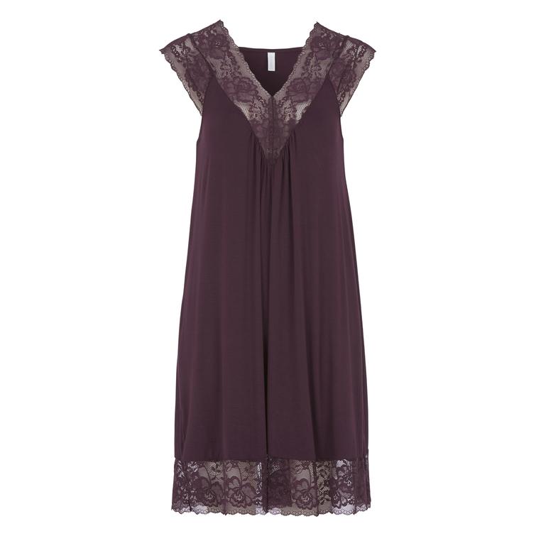 Damella nightdress with lace Plum