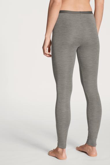 Calida True Confidence leggings i ullsilke Platin Melé