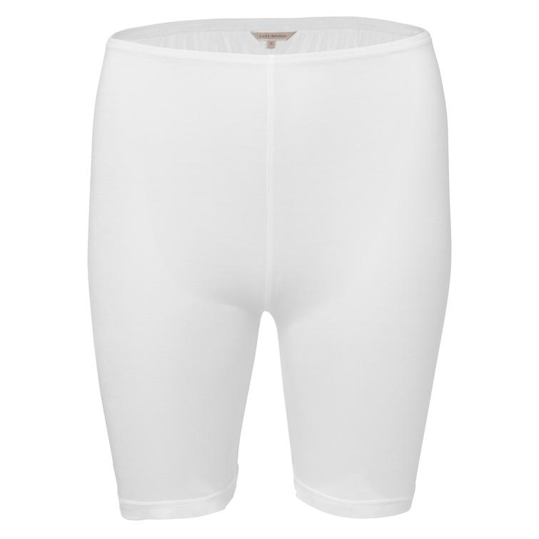 Lady Avenue Pure Silk lyhytlahkeinen housu Luonnonvalkoinen