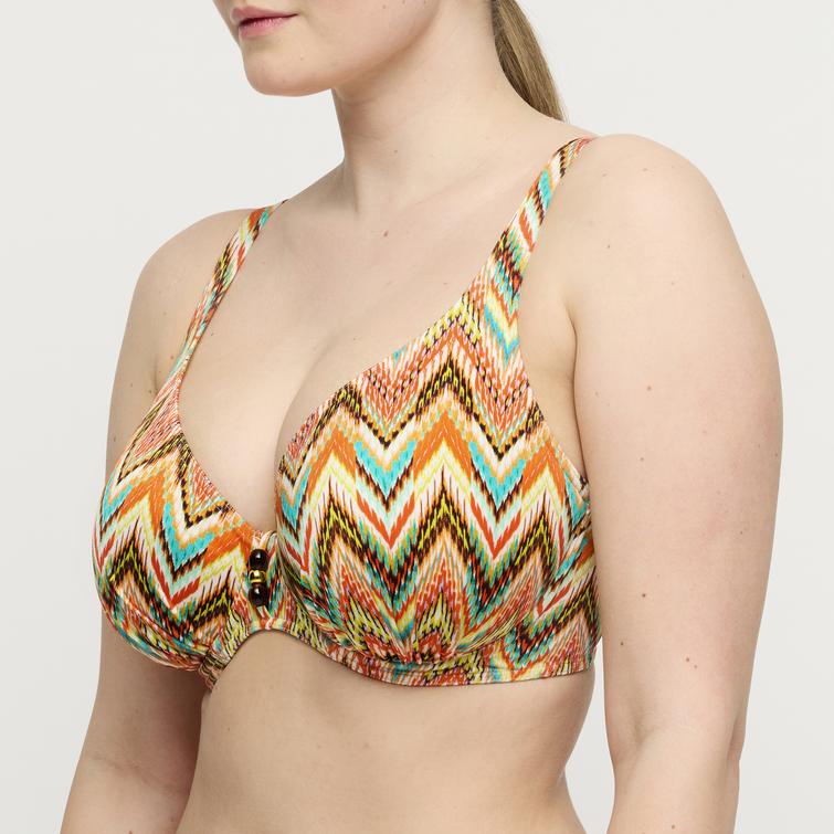 PrimaDonna Swim TUBOU half padded plunge bikini top Ikat Summer