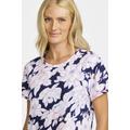 Damella nightdress with short sleeves Pink/Navy Flower