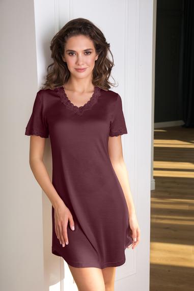 Lady Avenue shortsleeved silk nightdress Port Royale