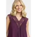 Damella nightdress with lace Plum