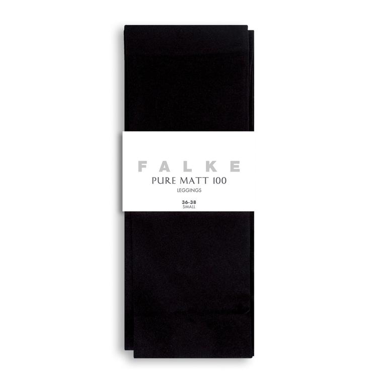 Falke Pure Matt 100 den леггинсы черного цвета