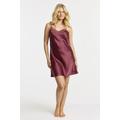 Damella silk nightdress with lace Burgundy