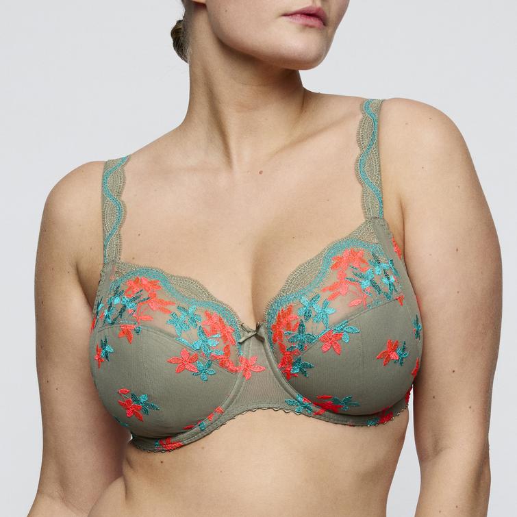 CALA LUNA botanique full cup bra, green