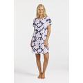 Damella nightdress with short sleeves Pink/Navy Flower