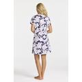 Damella nightdress with short sleeves Pink/Navy Flower