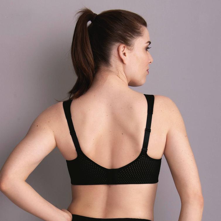 Anita Air Control Delta Pad vadderad sport-bh med protesfickor Svart