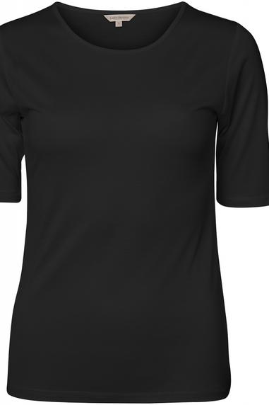 Lady Avenue Pure Silk T-футболка Чёрная