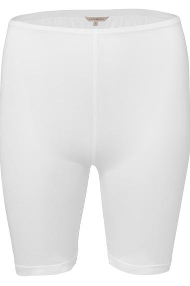 Lady Avenue Pure Silk lyhytlahkeinen housu Luonnonvalkoinen