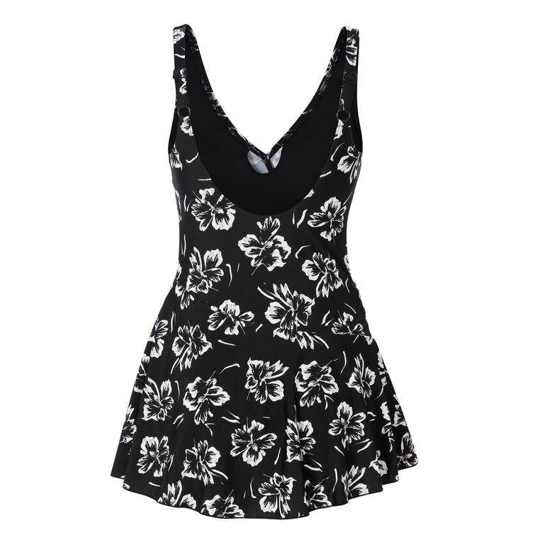 Trof&eacute; Sicily swimdress with prosthesis pockets Musta