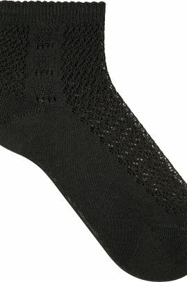 Basketwork lace socks Black