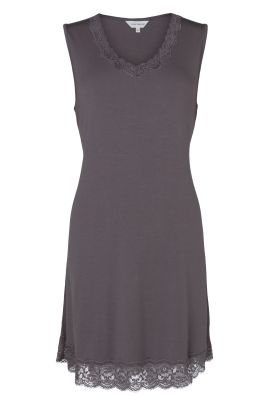 Lady Avenue nightdress with lace Graphite