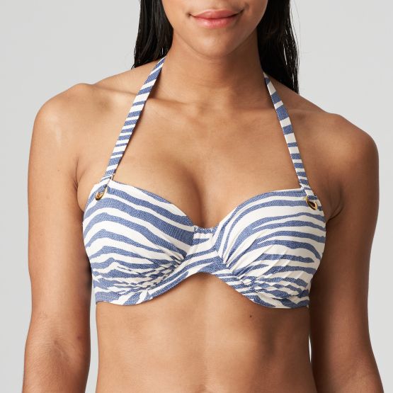 PrimaDonna Swim SAZAN Blue Bloom padded strapless bikini top