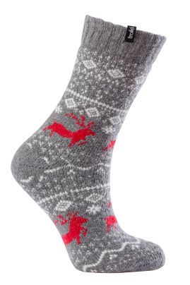Trofé sockor i ullblandning Grey / Red