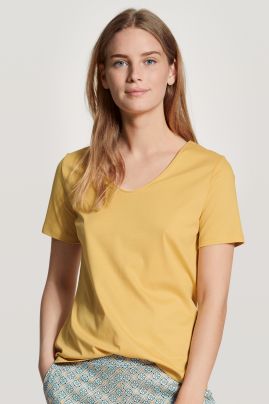 Calida Блузка с коротким рукавом желтого цвета