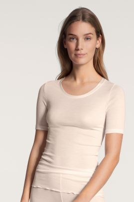 Calida True Confidence футболка шерсть+натуральный шелк Light Ivory