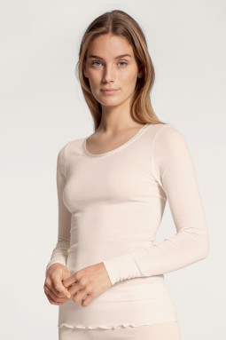 Calida True Confidence футболка с динным рукавом шерсть-шелк Light Ivory