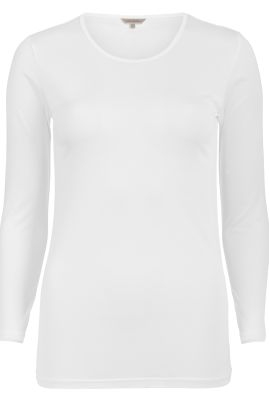 Lady Avenue Pure Silk футболка с длинным рукавом Естественно-белый