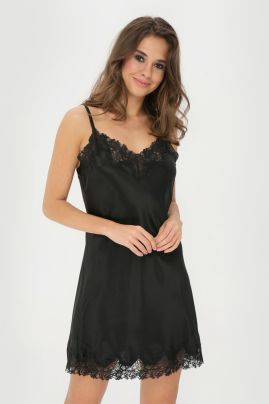 Pure Silk ночное платье черное 