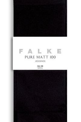Falke Pure Matt 100 den леггинсы черного цвета