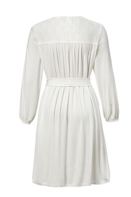 Dressing gown with lace Off-white