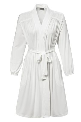 Dressing gown with lace Off-white